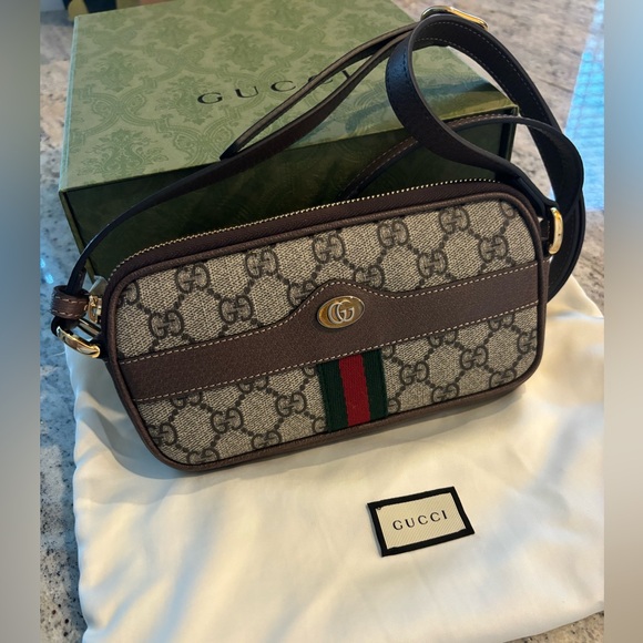 Gucci Ophidia Supreme GG Canvas Mini Shoulder Crossbody Bag - Picture 1 of 13